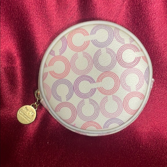 Coach Multicolor Circle Pattern Key & Card Holder x - Picture 1 of 7